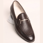 Metal Accent Leather Loafers