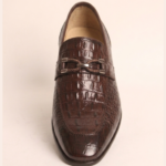 Brown Croc Embossed Loafers - Image 2