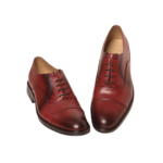 Premium Brown Leather Cap Toe Dress Shoes